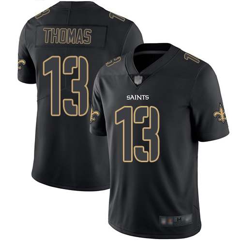 Men New Orleans Saints Limited Black Michael Thomas Jersey NFL Football #13 Rush Impact Jersey->new orleans saints->NFL Jersey